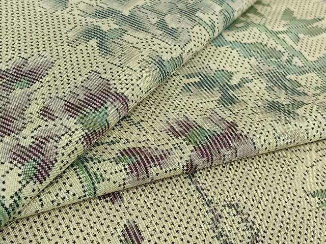 平和屋着物▽本場大島紬 白大島 単衣 藤文 正絹 逸品 AABG0976jh