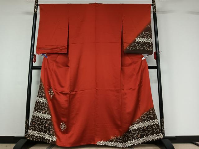 平和屋着物▽訪問着 単衣 螺鈿 正倉院花文 暈し染め 金彩 正絹 逸品 AABG0983jh