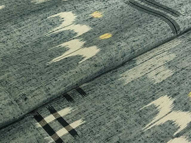 平和屋着物▽上質な紬 単衣 琉球絣 正絹 逸品 AABG0992jh