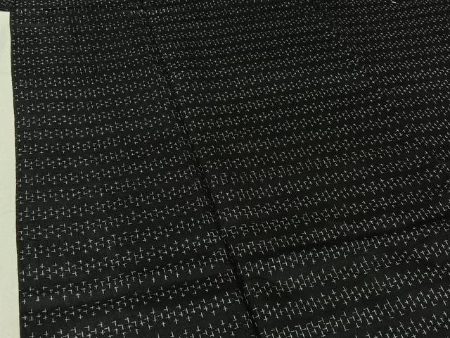 平和屋着物▽上質な紬 単衣 十字絣 正絹 逸品 AABG1002jh