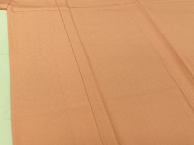 平和屋着物▽上質な色無地　単衣　珊瑚色　正絹　逸品　AABG1007jh