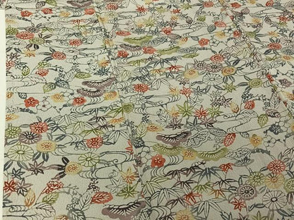 平和屋着物▽上質な小紋 単衣 型染め 松竹梅 正絹 逸品 AABG1008jh
