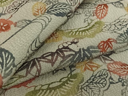 平和屋着物▽上質な小紋 単衣 型染め 松竹梅 正絹 逸品 AABG1008jh