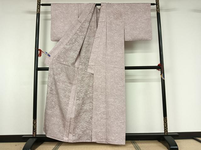 平和屋着物▽上質な小紋 単衣 お召地 流水風景文 正絹 逸品 AABG1010jh