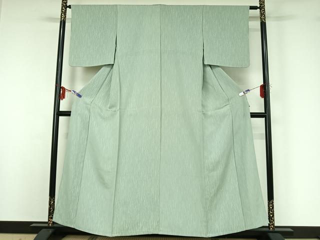 平和屋着物▽上質な小紋 単衣 変わり縞 正絹 逸品 AABG1011jh