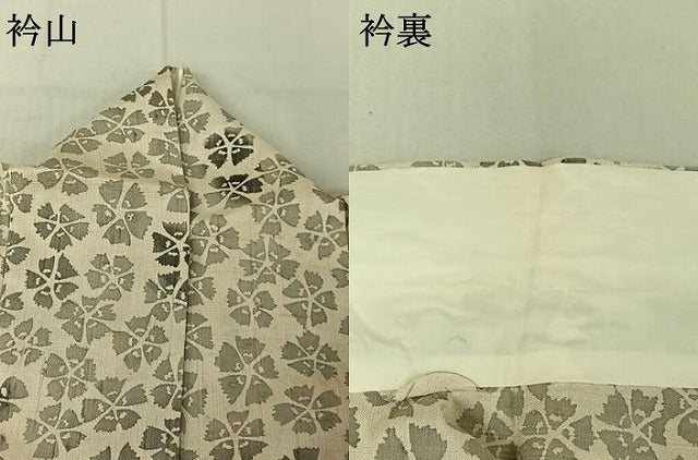 平和屋着物▽生紬 単衣 舞花文 正絹 逸品 AABG1015jh