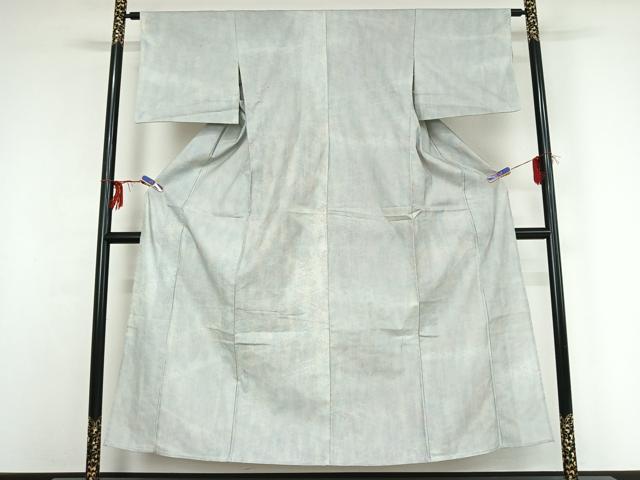 平和屋着物▽上質な紬　単衣　霞文　正絹　逸品　AABG1017jh