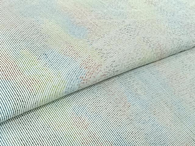 平和屋着物▽上質な紬　単衣　霞文　正絹　逸品　AABG1017jh