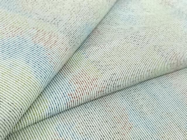 平和屋着物▽上質な紬　単衣　霞文　正絹　逸品　AABG1017jh