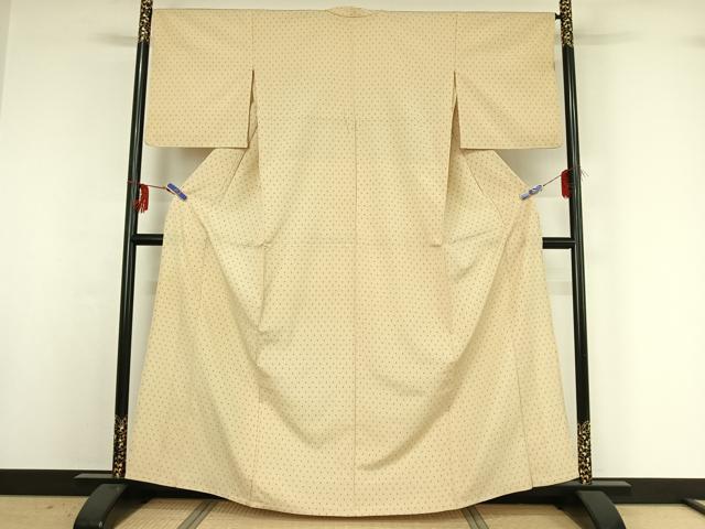 平和屋着物▽本塩沢 単衣 十字絣 正絹 逸品 AABG1018jh