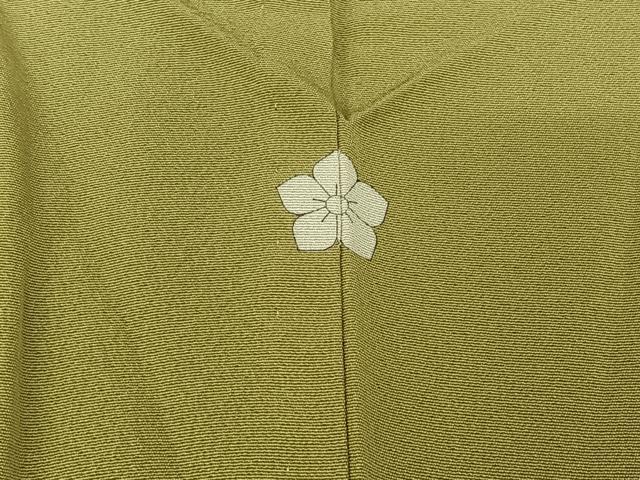 平和屋着物▽上質な色無地 単衣 柳茶色 正絹 逸品 AABG1019jh