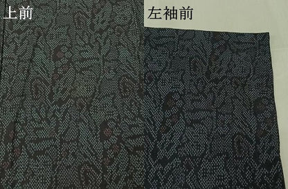 平和屋着物▽お召 単衣 南天文 正絹 逸品 AABG1023jh