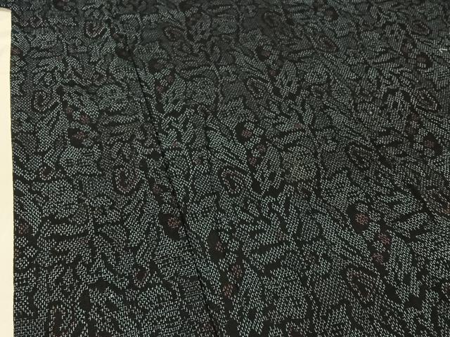 平和屋着物▽お召 単衣 南天文 正絹 逸品 AABG1023jh