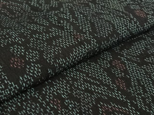 平和屋着物▽お召 単衣 南天文 正絹 逸品 AABG1023jh