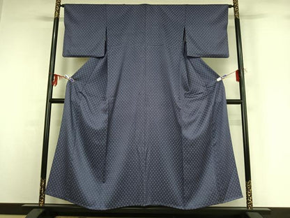 平和屋着物▽上質な小紋 単衣 舞花文 正絹 逸品 AABG1024jh