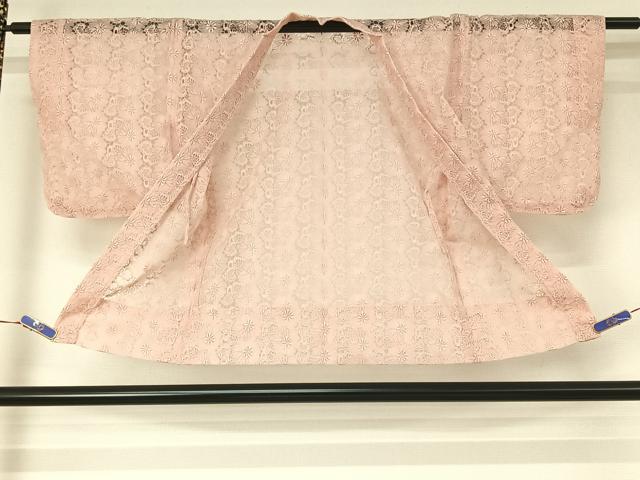 平和屋着物▽羽織 スリーシーズン 春夏秋 塵除け 草花地紋 虹色 正絹 逸品 AABG1035jh