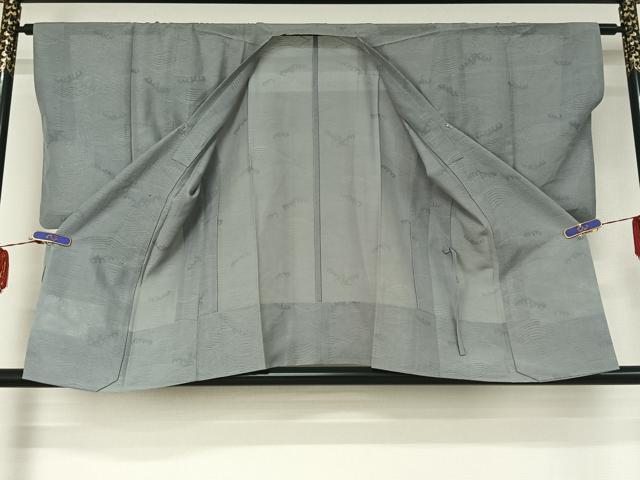 平和屋着物▽道行コート スリーシーズン 春夏秋 塵除け 立波文 正絹 逸品 AABG1040jh