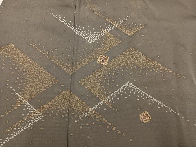 平和屋着物●訪問着 刺繍 色紙散らし 金彩 金通し地 正絹 逸品 未使用 AABG1043ph
