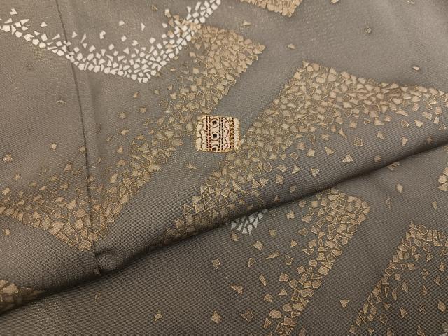 平和屋着物●訪問着 刺繍 色紙散らし 金彩 金通し地 正絹 逸品 未使用 AABG1043ph