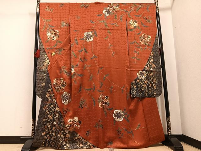 平和屋着物●豪華振袖 駒刺繍 花鳥文 金彩 正絹 逸品 AABG1045ph