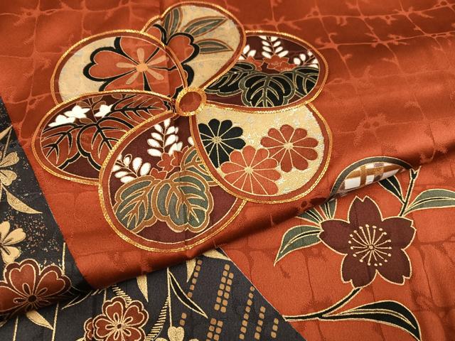 平和屋着物●豪華振袖 駒刺繍 花鳥文 金彩 正絹 逸品 AABG1045ph