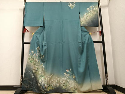 平和屋着物●訪問着 草花文 暈し染め 金彩 さが美扱い 正絹 逸品 AABG1046ph