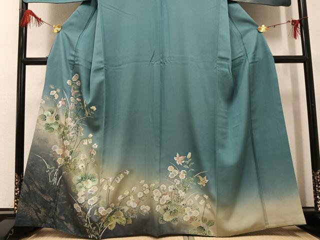 平和屋着物●訪問着 草花文 暈し染め 金彩 さが美扱い 正絹 逸品 AABG1046ph