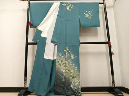 平和屋着物●訪問着 草花文 暈し染め 金彩 さが美扱い 正絹 逸品 AABG1046ph
