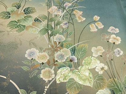 平和屋着物●訪問着 草花文 暈し染め 金彩 さが美扱い 正絹 逸品 AABG1046ph