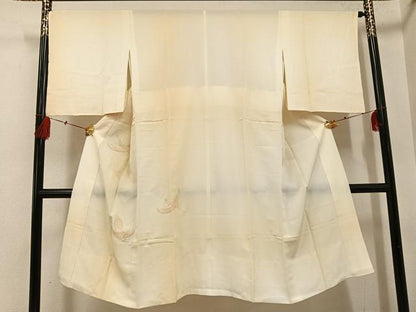 平和屋着物●長襦袢　無双仕立て　中国三大刺繍　スワトウ刺繍　汕頭刺繍　群れ鶴文　やまと誂製　正絹　逸品　AABG1047ph