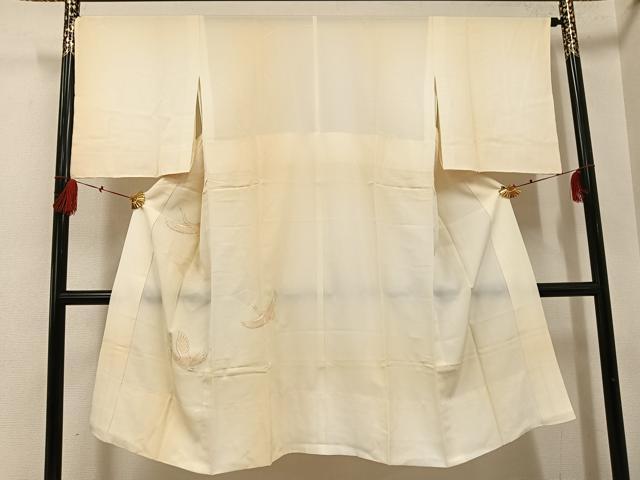 平和屋着物●長襦袢　無双仕立て　中国三大刺繍　スワトウ刺繍　汕頭刺繍　群れ鶴文　やまと誂製　正絹　逸品　AABG1047ph