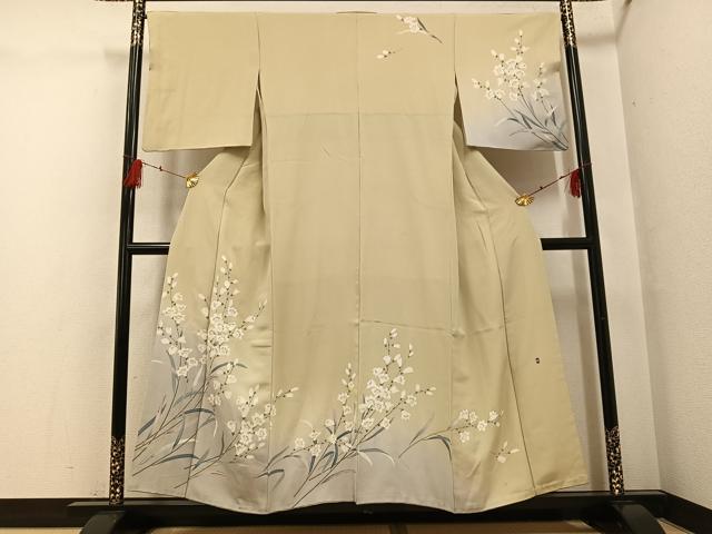 平和屋着物●訪問着 友禅 作家物 枝花文 暈し染め 正絹 逸品 AABG1050ph