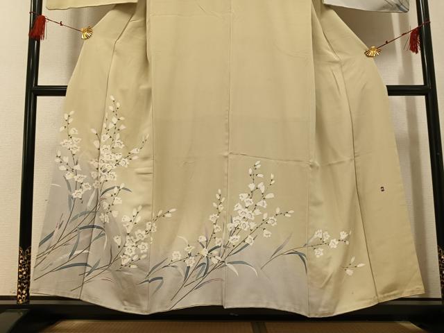 平和屋着物●訪問着 友禅 作家物 枝花文 暈し染め 正絹 逸品 AABG1050ph