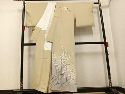 平和屋着物●訪問着 友禅 作家物 枝花文 暈し染め 正絹 逸品 AABG1050ph
