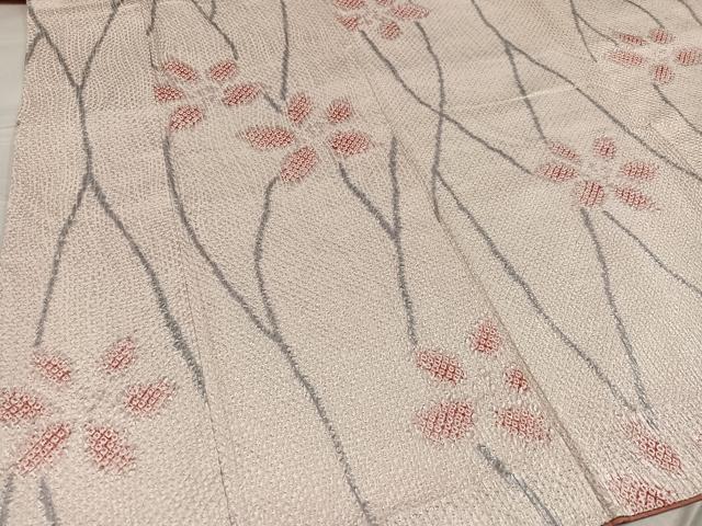 平和屋着物●上質な小紋 総絞り 花尽くし 正絹 逸品 AABG1053ph
