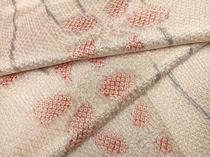 平和屋着物●上質な小紋 総絞り 花尽くし 正絹 逸品 AABG1053ph