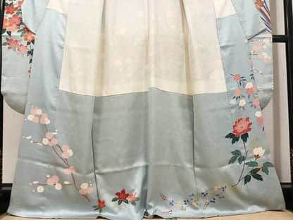 平和屋着物●豪華振袖 友禅 花車文 正絹 逸品 AABG1054ph