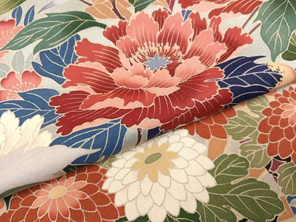 平和屋着物●豪華振袖 友禅 花車文 正絹 逸品 AABG1054ph