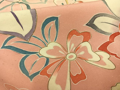 平和屋着物●創業460年・千總 振袖 友禅 駒刺繍 舞花文 暈し染め 正絹 逸品 AABG1055ph