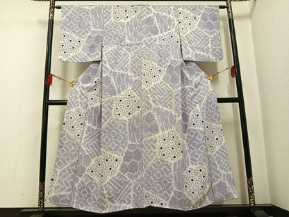 平和屋着物●上質な小紋　総絞り　花尽くし　正絹　逸品　AABG1056ph