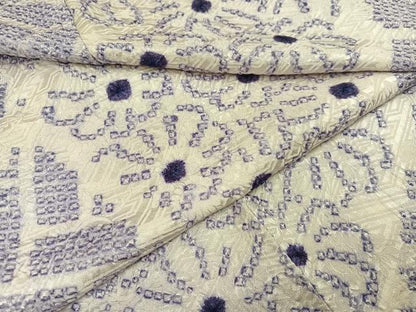 平和屋着物●上質な小紋　総絞り　花尽くし　正絹　逸品　AABG1056ph