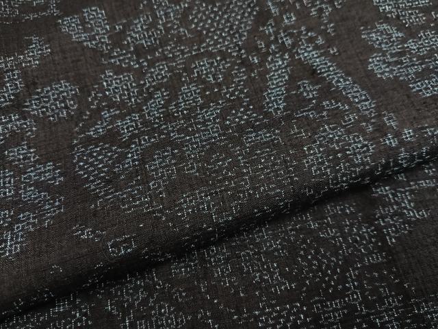 平和屋着物●本場結城紬 重要無形文化財 100亀甲 草花文 正絹 逸品 AABG1059ph