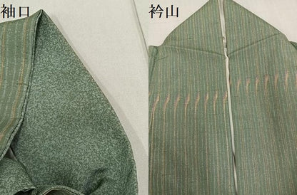 平和屋着物●石川県指定無形文化財　牛首紬　白山工房　手織り　訪問着　横段文　暈し染め　正絹　逸品　AABG1063ph
