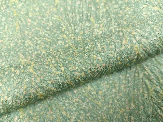 平和屋着物●名門 藤娘きぬたや・杢目絞り 小紋 霞文 正絹 逸品 AABG1064ph