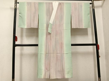 平和屋着物●奄美大島 長襦袢 無双仕立て 赤塚花穂 間道 暈し染め やまと誂製 証紙付き 正絹 逸品 未使用 AABG1065ph