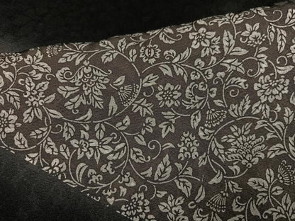 平和屋着物●訪問着 刺繍 花唐草文 暈し染め 黒地 金糸 正絹 逸品 未使用 AABG1066ph