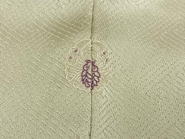 平和屋着物●訪問着　刺繍　群れ鶴地紙草花文　貝紫　暈し染め　金彩　正絹　逸品　AABG1068ph
