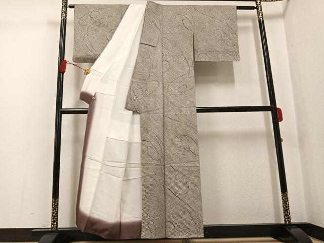 平和屋着物●上質な小紋 総絞り 流水文 さが美扱い 正絹 逸品 AABG1071ph
