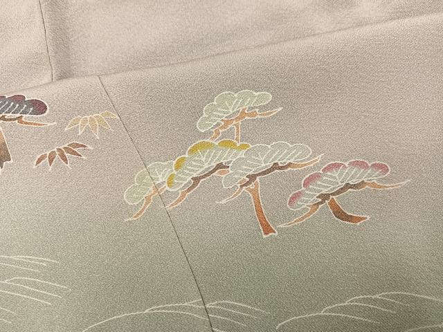 平和屋着物●京加賀友禅 百貫達雄 訪問着 風景松笹文 正絹 逸品 AABG1075ph