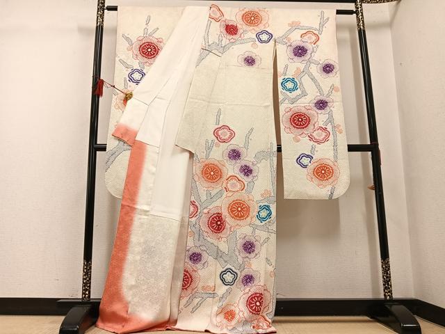 平和屋着物●豪華振袖 総絞り 枝梅 正絹 逸品 AABG1076ph